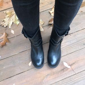 •Barney’s New York• Block Heel Moto booties